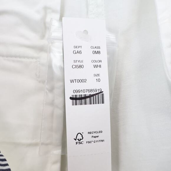 J.Crew 3" Pleated Heritage Chino Short White Size 10 NWT - Picture 7 of 7